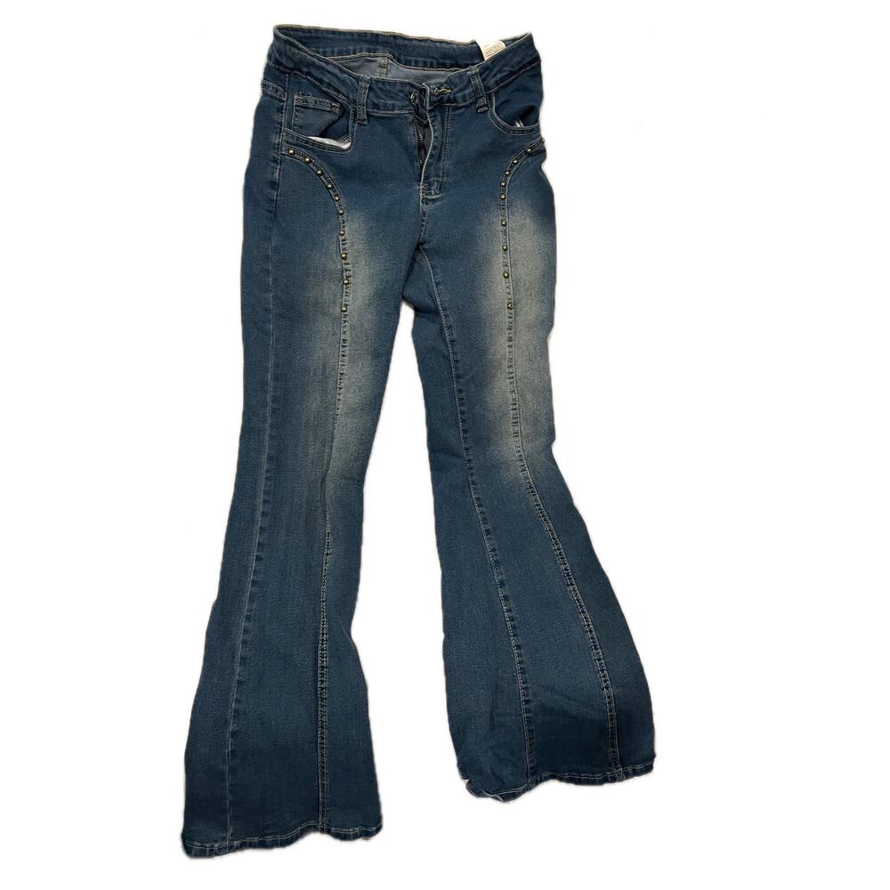 Shein Mid Rise Tapered Wide Leg Flared Jeans Womans 30x29
